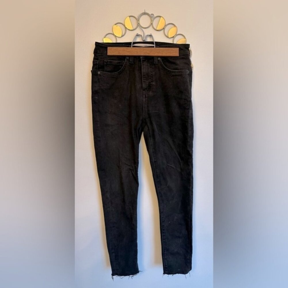 Denver Hays Womens Jeans Size 4 High Rise Dark Black Color Skinny Ankle Jeans